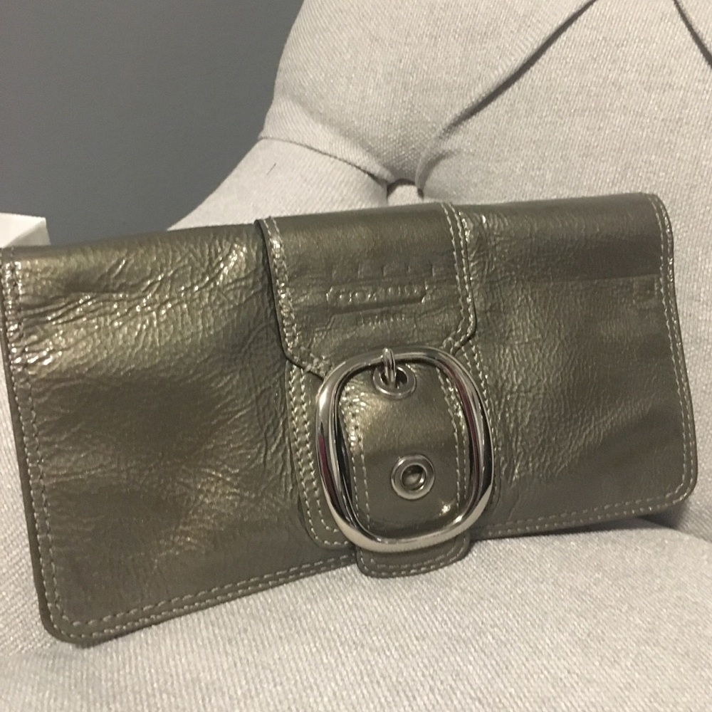NEW YEAR FLASH SALE! Grey Coach Flap-over Clutch